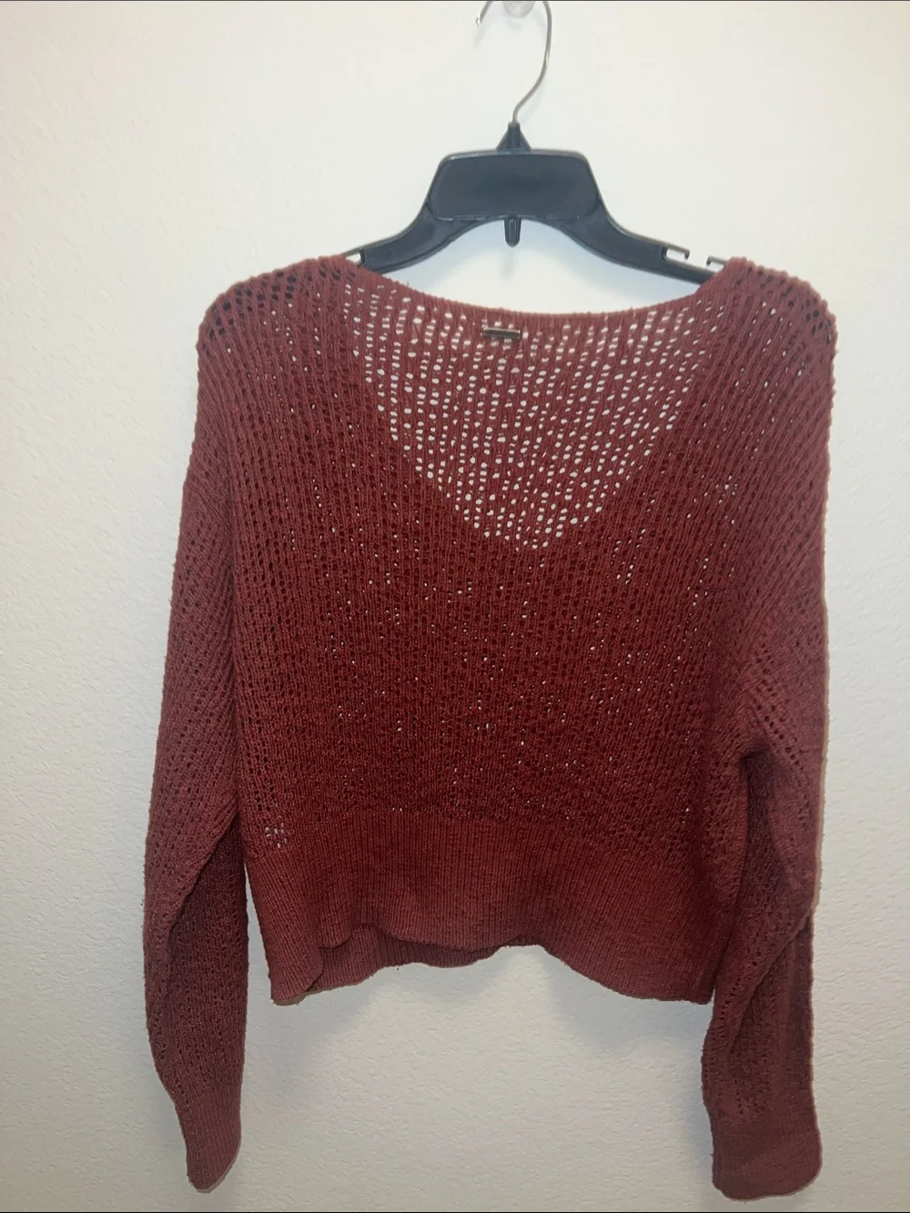 Billabong Womens Feel The Breeze chunky knit Sweater brown Sz S boho